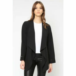 Religion Black Black Waterfall Zone Jacket With Stud Details