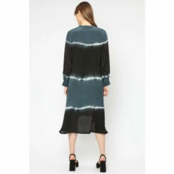 Alternative view of Religion Blue A Line Midi Shirt Dress In Tie Dye